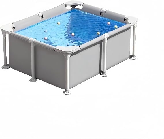 Frame Pool Outdoor Foldable Stand Swimming Pool, Ideal for Children, Adults, and Families, Sturdy Design, Foldable, Easy Storage, Drainable, No Air Pump Required for Yard Use. 1.8m x 1.4m x