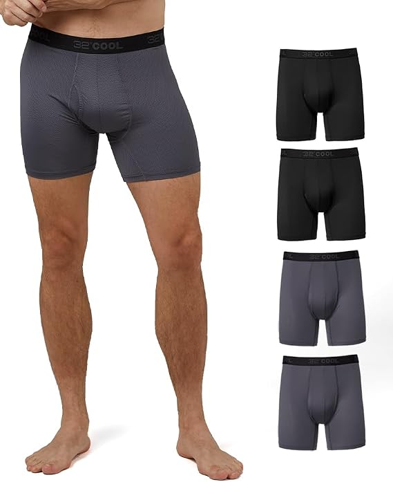 32o DEGREES mens Mens 4-pack Active Mesh Quick Dry Performance Boxer Brief