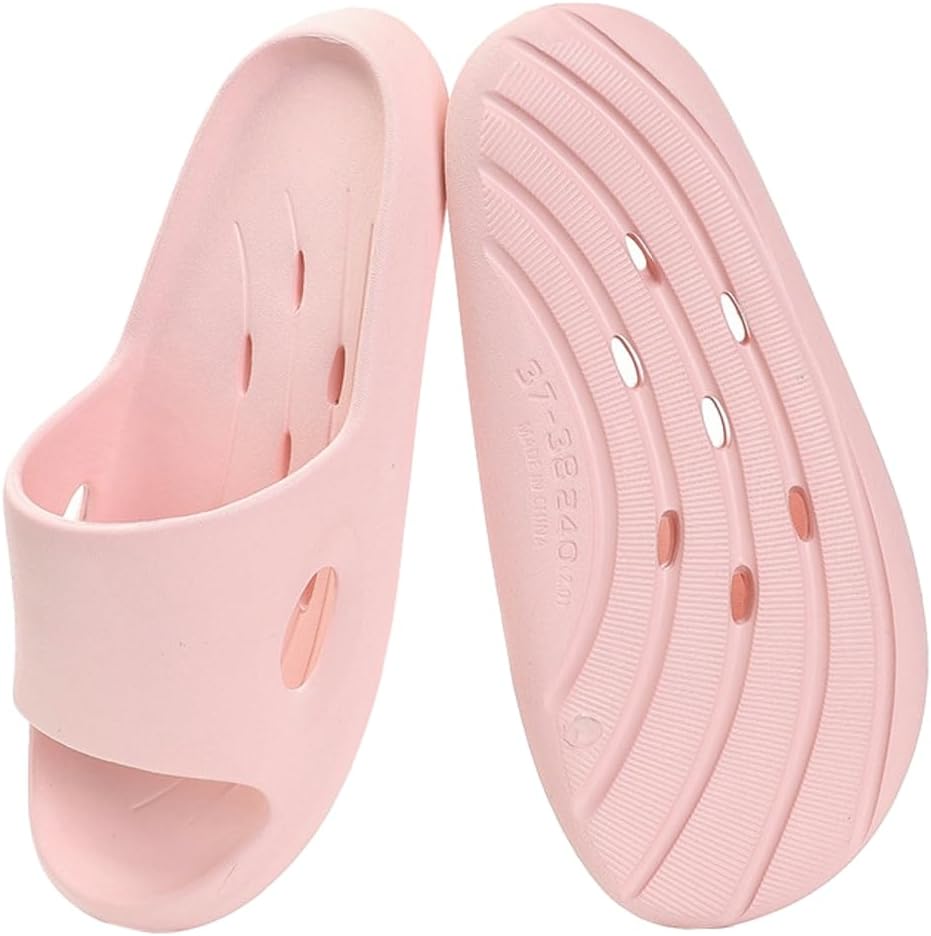 Shower Shoes for Women and Men Quick Dry Non-Slip Bathroom Slippers with Holes Pool Travel Slides Cozy House Sandals