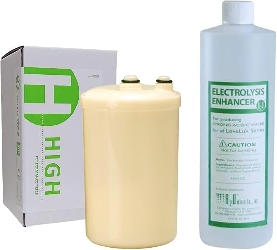 Water Filter Replacement-High Performance Filter Cartridge (HG TYPE) and Electrolysis Enhancer Bottle(16 fl. oz.) by A2O Water Made in USA