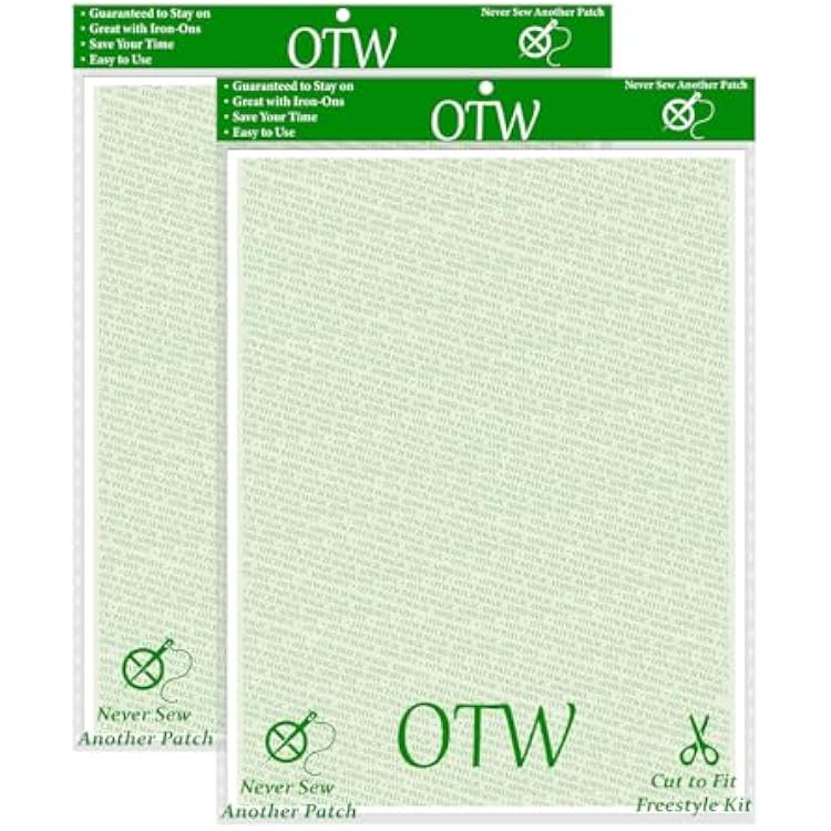Patch Magic Adhesive, Peel and Stick Adhesive Kit, Washable, No Residue for Girl Scout Badges, Patches, Fabric and DIY Crafts, No Ironing or Sewing, Freestyle Cut to Fit, 2 Pack