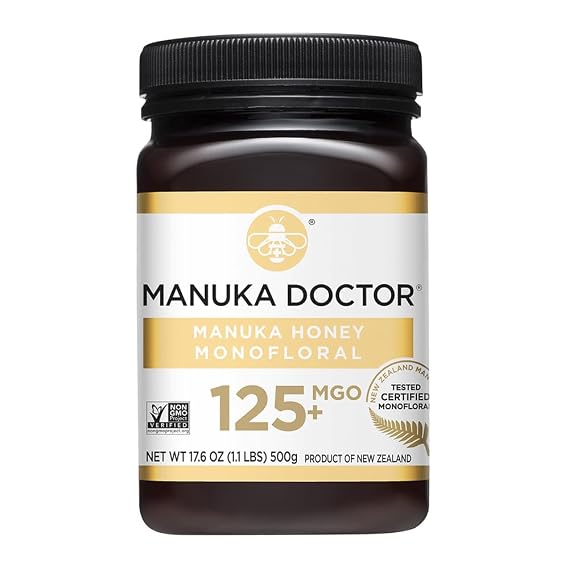 Manuka Doctor - MGO 125+ Manuka Honey Monofloral, 100% Pure New Zealand Honey. Certified. Raw. Non-GMO (17.6 oz)