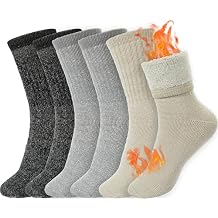 BomKinta Wool Hiking Socks Women - Merino Thick Warm Thermal Boot Socks - Winter Cozy Crew Sock Gifts Size 5-11