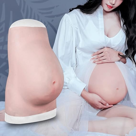 YIQI Fake Pregnant Belly Silicone False Pregnancy Belly Realistic Fake Belly 9 Months Film Props Spoof Costume Cosplay