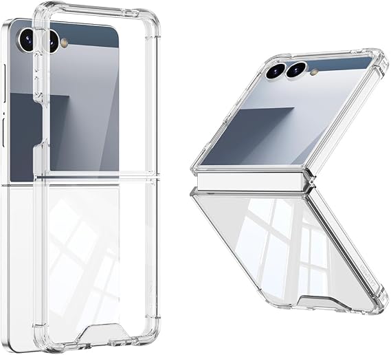 Case Compatible with Galaxy Z Flip 7 Zore Full Glass Copy Cover - Transparent