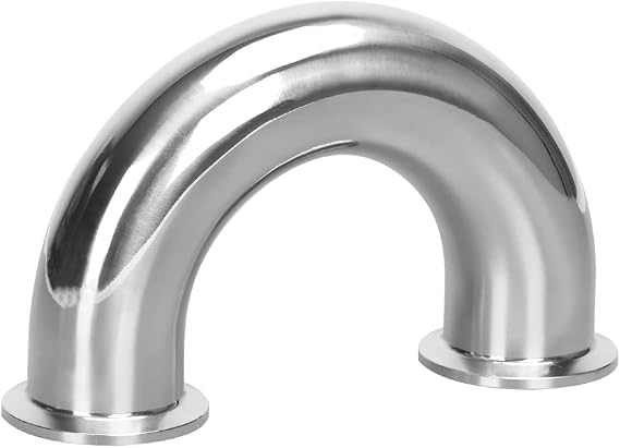 304 Stainless Steel Sanitary Tri Clamp 1" Tube OD Elbow 180 Degree Sanitary Pipe Fitting For Homebre (1 Inch Pipe OD)