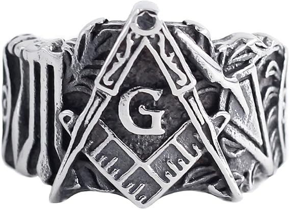 SUKKCCNO Vintage 925 Sterling Silver Masonic Rings for Men Retro Freemason Symbol Knights Templar Freemasonry Emblem Rings