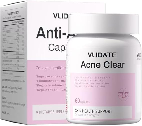 Acne Clear Supplement with Zinc, DIM & Probiotics | 3-in-1 Balance, Clarify, Restore Support with Hyaluronic Acid & Skin Support Vitamins | for Women & Men, 60 caps