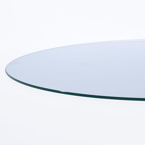 20" Round 1/2" Thick Glass Table Top with Flat Polished Edge and Tempered