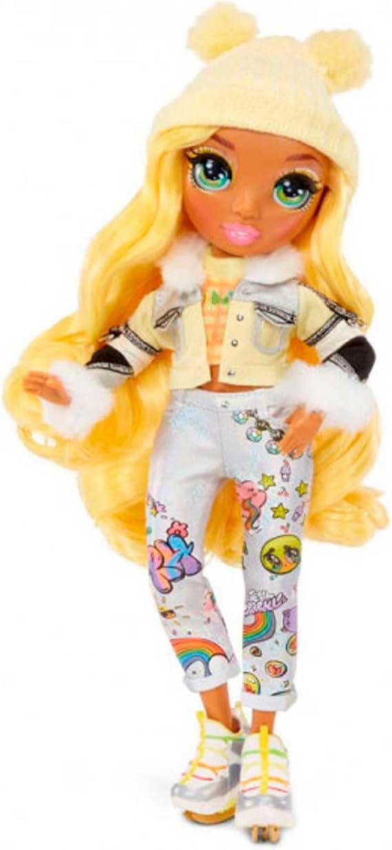 Rainbow High Winter Break Sunny Madison Yellow Fashion Doll and Playset with 2 Designer Outfits, Pair of Skis & Accessories