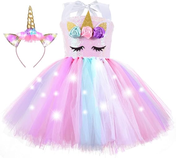Unicorn Halloween Costumes for Little Girls, Pink 3-4 Y