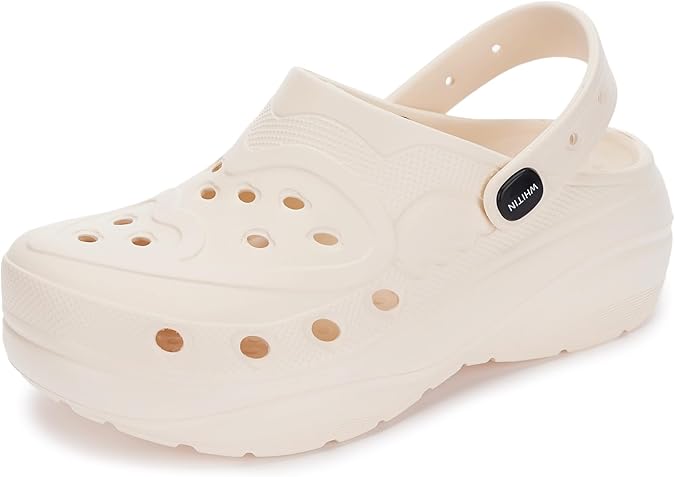 WHITIN Clogs for Women Thick Sole Cushioned Garden Shoes Y70 | Easy Slip On, Breathable Upper, Washable, Quick Dry, Ideal for Home, Yard Work and Outdoor Activities