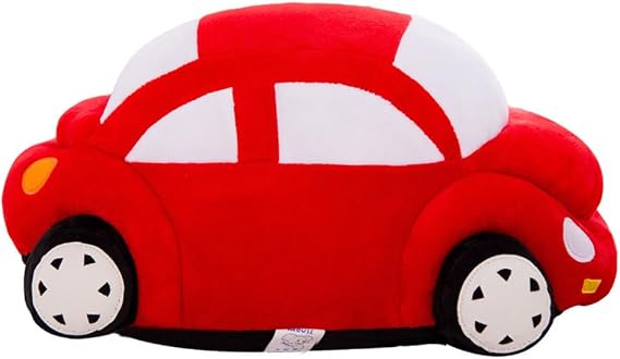 Round Beetle Plush Stuffed Toy car, car Model Decoration Pillows, Cushions, Cute Cartoon car Model Stuffed Plush Toys for Children and Boys as Gifts (12.9 inches Long, red)