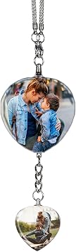 Personalized Ornament - Photo Car Accessory Hanging Rearview Mirror Charm Ornament, Personalized Custom Car Rear View Mirror Charm Memorial, Car Decor