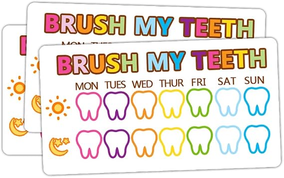 Besttile Brush My Teeth Reward Cards, Weekly Brushing Tracker, 50 Pcs