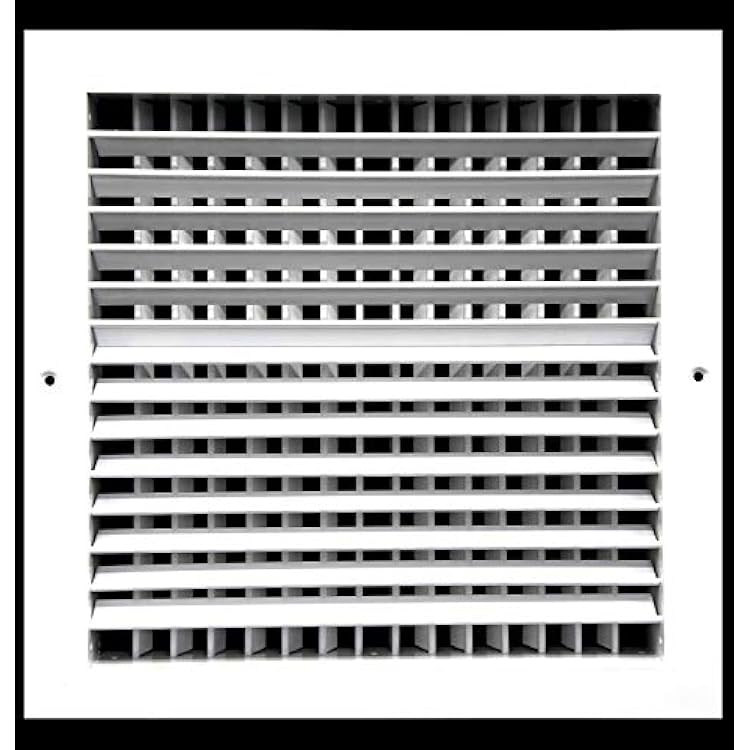 14w X 8h Aluminum Double Deflection Adjustable Air Supply HVAC Diffuser - Full Control VerticalHorizontal Airflow Direction - Wide Front End Overlap - Vent Duct Cover