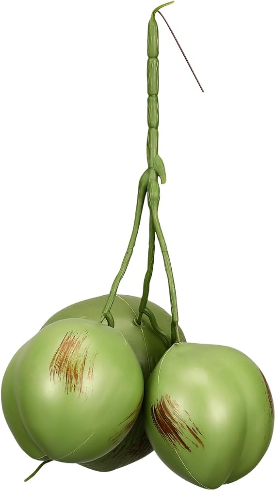 Cabilock Artificial Coconuts Bunch for Home Decor Lightweight Fake Tropical Coconut Fruit Photo Prop for Party Beach Wedding Table Display Reusable Plastic Decoration