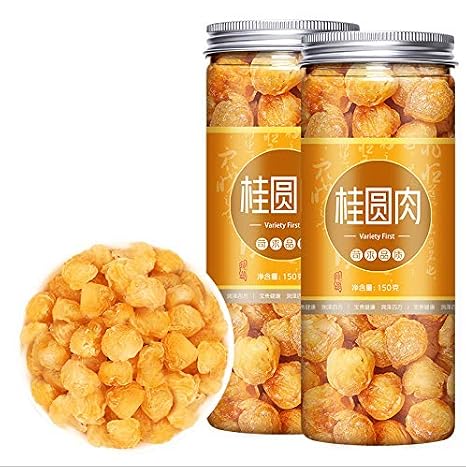Dried Longan, sun dried longan, Honey D Natural Dried Longan, 100% fruit Meat,No Sugars , Used in teas, Snacks, Dessert, Edible, Cooking 150 g (5.29oz)