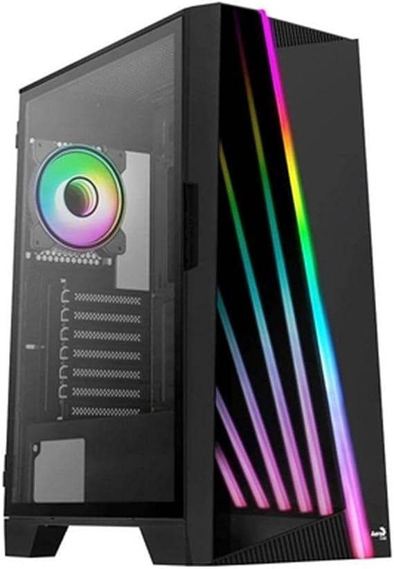 AeroCool Miragebk, PC ATX case, LED Front, Tempered Glass, Fan ARGB 12 cm, Black, Semitower