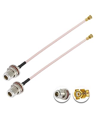 2PCS U.F.L1 to N Type Female Low Loss Coaxial Cable 8 20CM U.F.L1 RG178 Coaxial Pigtail Cable for Wireless Routers Mini PCIE Network Cards PCI Wi-Fi WAN Repeater
