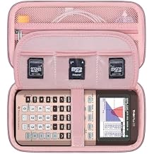 Hard Case for Texas Instruments TI-84 Plus CE/TI-84 Plus/TI-83 Plus CE/Casio fx-9750GIII Color Graphing Calculator, Storage Holder with Mesh Pockets for Charger Cable, User Manual, Rose Gold