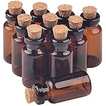 12units 2ml Glass Amber Vials with Cork Empty Small Brown Tiny Glass Jars