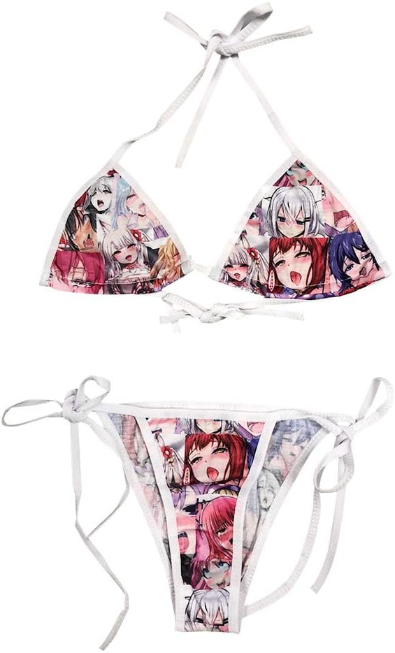YOMORIO Cute Micro Bikini Lolita Japanese Anime Bra and Panty Set Cosplay Thong Bikini