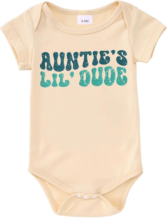 CM C&M WODRO Newborn Baby Boy Bodysuit Aunties Lil Dude Funny Onesie Infant Romper Summer Aunt Baby Clothes Gift 0-18M