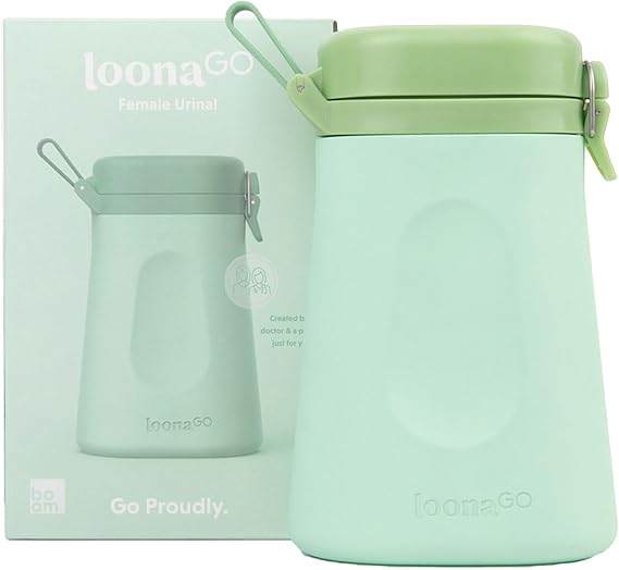 LoonaGo Portable Urinal for Women - Leakproof Pee Bottle for Travel - Green