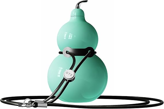 OTE 10OZ Gourd Bottle, 316 Stainless Steel Retro Style Gourd Water Bottle with Shoulder Strap, Portable and Durable, Sports Water Bottle for Outdoor and Indoor, Travel and Daily Use (Lake Blue)