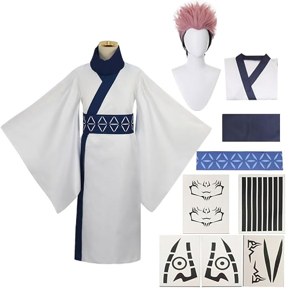 Men Costume Cosplay Outfit Full Set With Wig