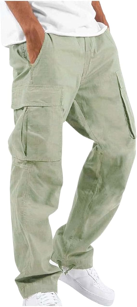 Cargo Pants Mens 2022 Classic Fit Fashion Work Safety Cargo Multi-Pocket Hiking Outdoor Recreation Pants Trousers