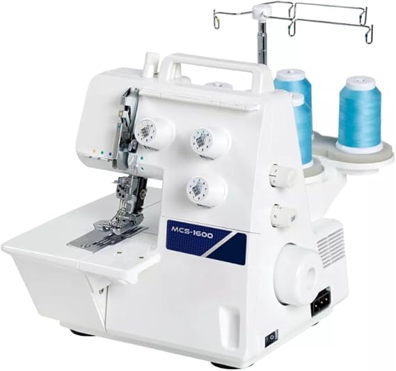 Juki MCS-1600 Cover Stitch and Chain Stitch Sewing Machine with Super Easy Looper Threading, 1,350 Stitches Per Minute, and Differential Feed Adjustment (White)