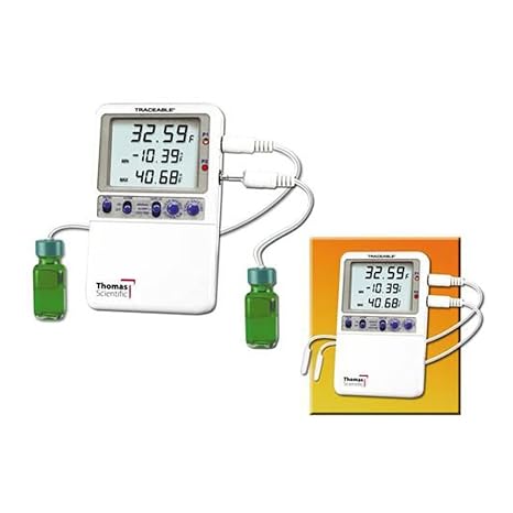 Thomas - 4239 Traceable Hi-Accuracy Refrigerator Thermometer, with 2 Bottle Probe,58 to 158 degree F