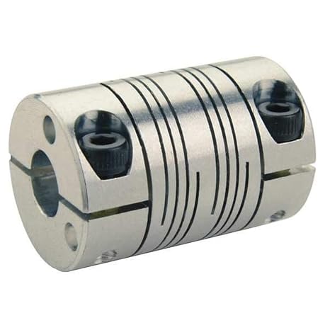 Ruland FCR24-12-6-A Clamping Beam Coupling, Polished Aluminum, Inch, 3/4" Bore A Diameter, 3/8" Bore B Diameter, 1-1/2" OD, 2-1/4" Length, 80 lb-in Nominal Torque