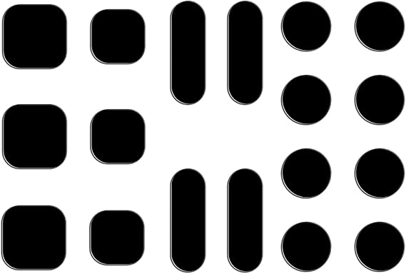 Camera Vinyl Covers | Low-Tack Restickable Webcam Cover Sticker,Privacy Protection Accessory, No Residue Application, Safe Screen Closure - Dots,Squares and Bars, 18 Pieces - Black