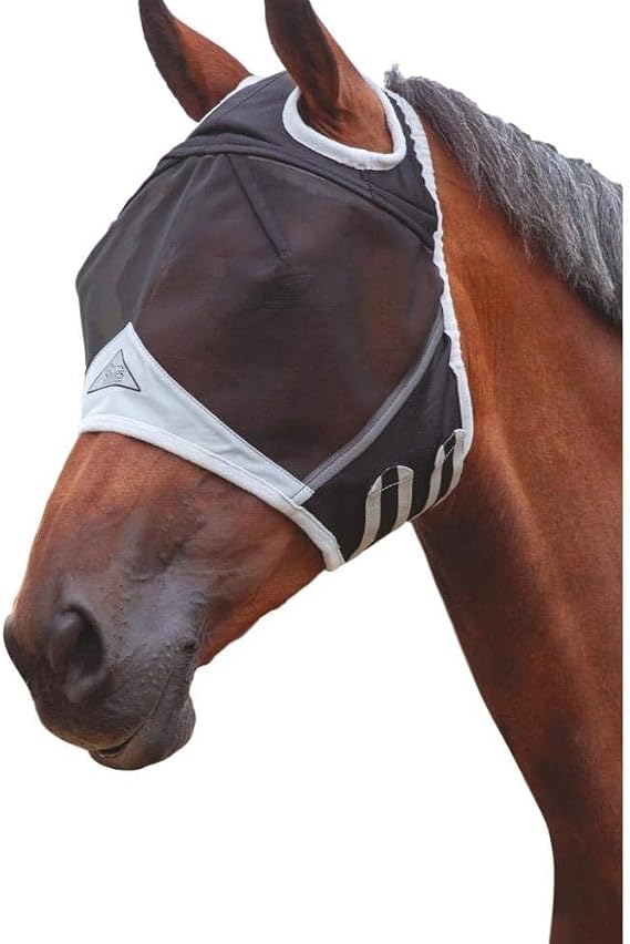 Shires Fine Mesh Fly Mask with Ear Holes 70% UV Protection Black/Cob/Single