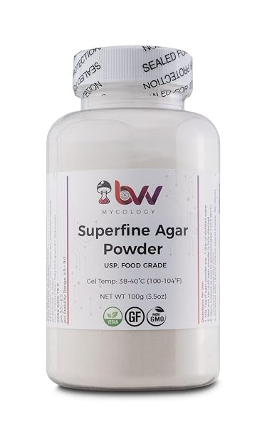 BVV Superfine Agar Powder for Mushrooms Mycology Petri Dishes-100 Grams