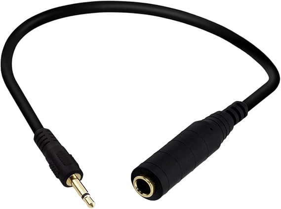 Data Cable 6.35mm 1/4" Female to 3.5mm 1/8" Male Plugs/Stereo Extension Cable Sound/Stereo Cord 11.81in