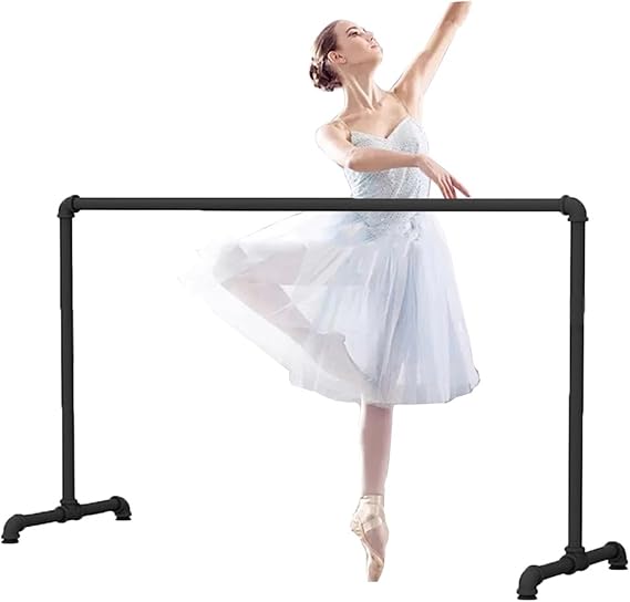 Ballet Barre Mobile Iron Ballet Barre with Comfortable Leather Handle, Ideal Choice for Leg Compression Stretching, 1.8M/5.9FT, Black