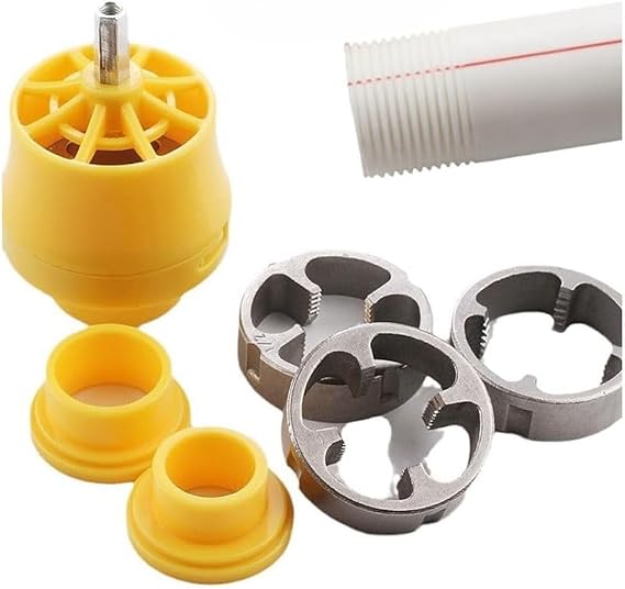 AEE® PPRC Su Borusu Dış Diş Açma Aparatı Seti – 1/2'' | 3/4'' | 1'' – Matkaba Takılabilir Diş Açma Ucu | Plastik Boru Dış Diş Açma Kalıbı, Dayanıklı Metal Set, Tesisat & Tamir İçin