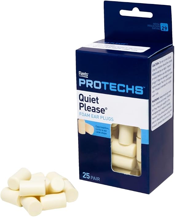 Flents Protechs Quiet Please Foam Ear Plugs, NRR 29, 25 Pair