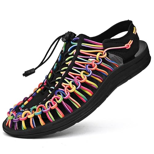 Rope Sport Sandals for Men Fisherman Shoes Mens Handmade Woven Sandal Shoes Comfortable & Lightweight Cord Beach Sandals
