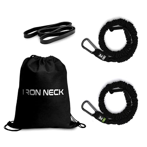 Iron Neck Resistance Band, Durable Exercise Band with Steel Carabiners for Neck Training, Strength Workouts, Stretching, and Rehab