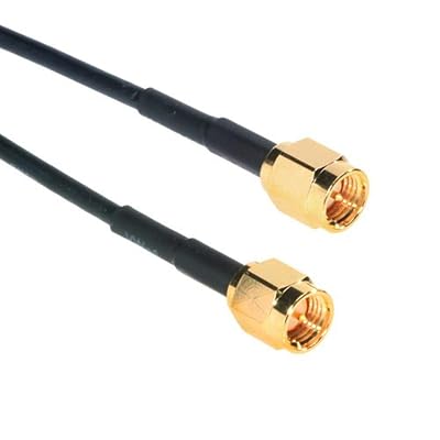 Amphenol CO-174SMAX200-002 Black RG174 SMA Coaxial Cable, 50 Ohm, SMA Male to SMA Male, 2