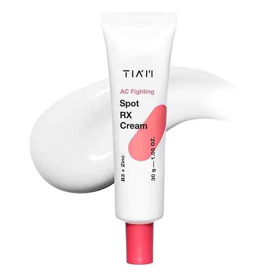 TIAM AC Fighting Spot RX Cream, 1.05 oz, Intensive Blemish & Redness Care with Spicules and 10% Niacinamide, Even Skin Tone, Suitable for Acne-Prone Skin, Korean Skin Care