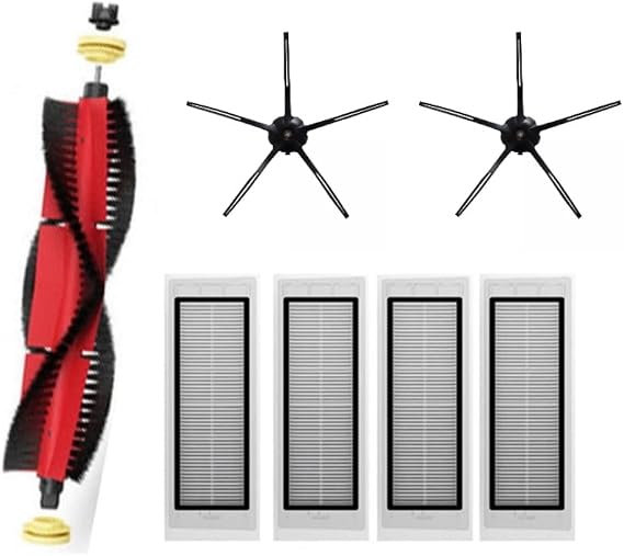 Set of 7 Spare Parts for Roborock S5/S5 Max - Black Side Brushed