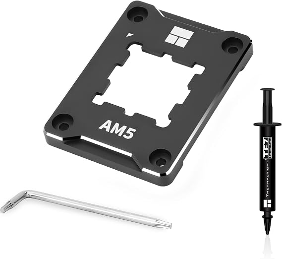Thermalright ASF-Siyah AM5 CPU Tutucu, Düzeltici Bükülme Önleyici Sabitleme Çerçevesi, AM5 Tam Fit Sabit İşaretsiz Montaj, AM5 Bükülme Önleyici Kontak Çerçevesi, CPU Soğutucu Standardı