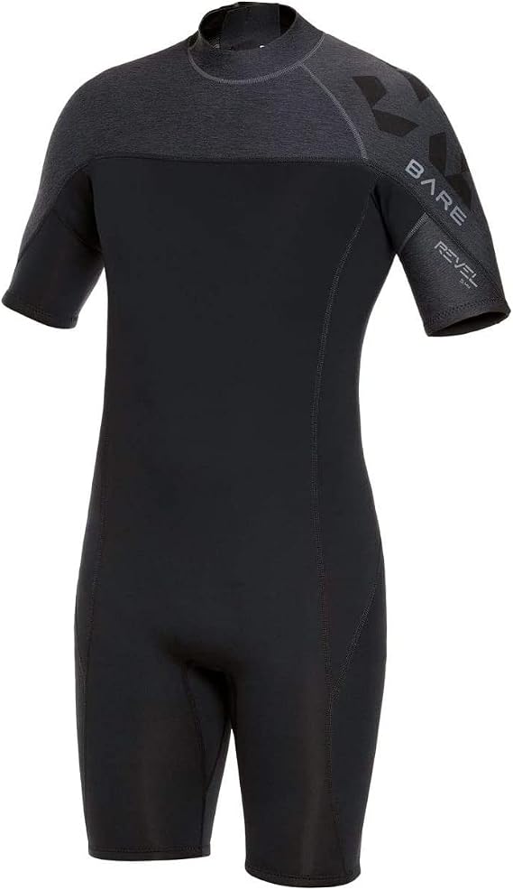 BARE 2MM Revel Men's Shorty Wetsuit | Combines Comfort and Flexibility | Made from a Blend of Neoprene and Laminate | Designed for All Watersports Including Scuba Diving and Snorkeling