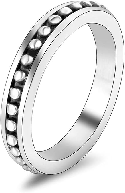 Man Ring, Casual Rings for Men Silver Pinky Ring Wide 3.7mm Stainless Steel Men's Jewelry for Men